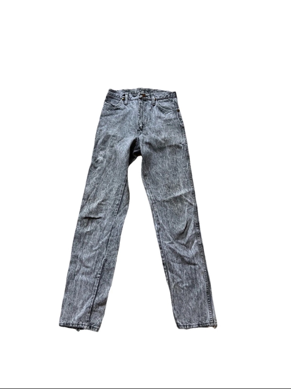 VTG Wrangler Womens Cowboy Cut Slim Fit Pinstripe Jeans Size 9 80s